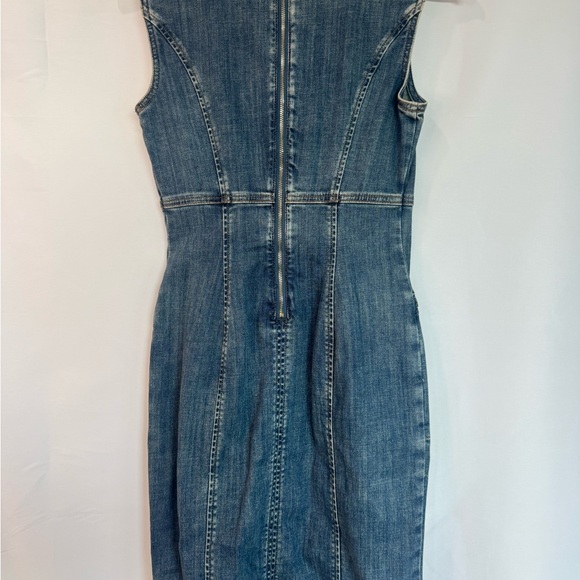 White House Black Market Blue Denim Button-Front Jean Dress - Picture 7 of 8